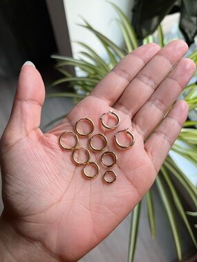 gold plated earrings and solid gold earring
